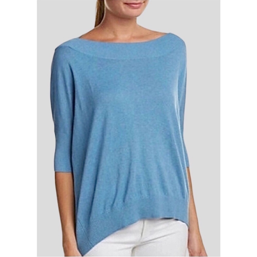 Cabi Lounge blue boatneck dolman sleeve sweater top size Medium #5007